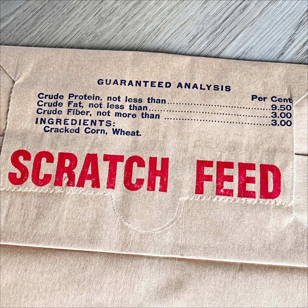 Vintage Paper Feed Sack Chicken‎ Hen Garrard Mills Lancaster Kentucky farmhouse